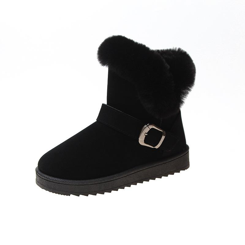 Snow Boots for Women, Short Tube with Thick Velvet and Flat Bottom Boots