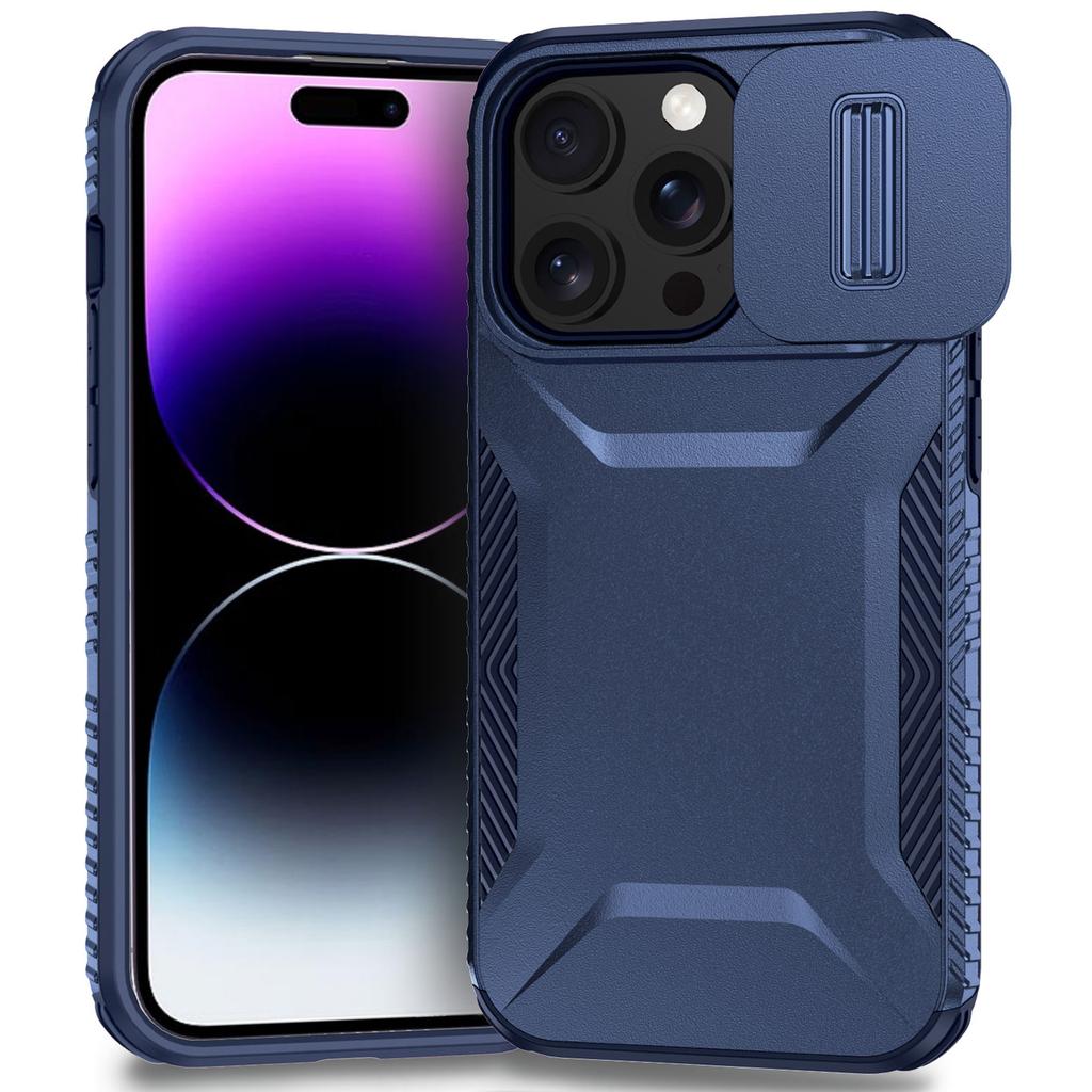 For iPhone 14 Pro Case TPU+PC Phone Cover with Sliding Lens Protection