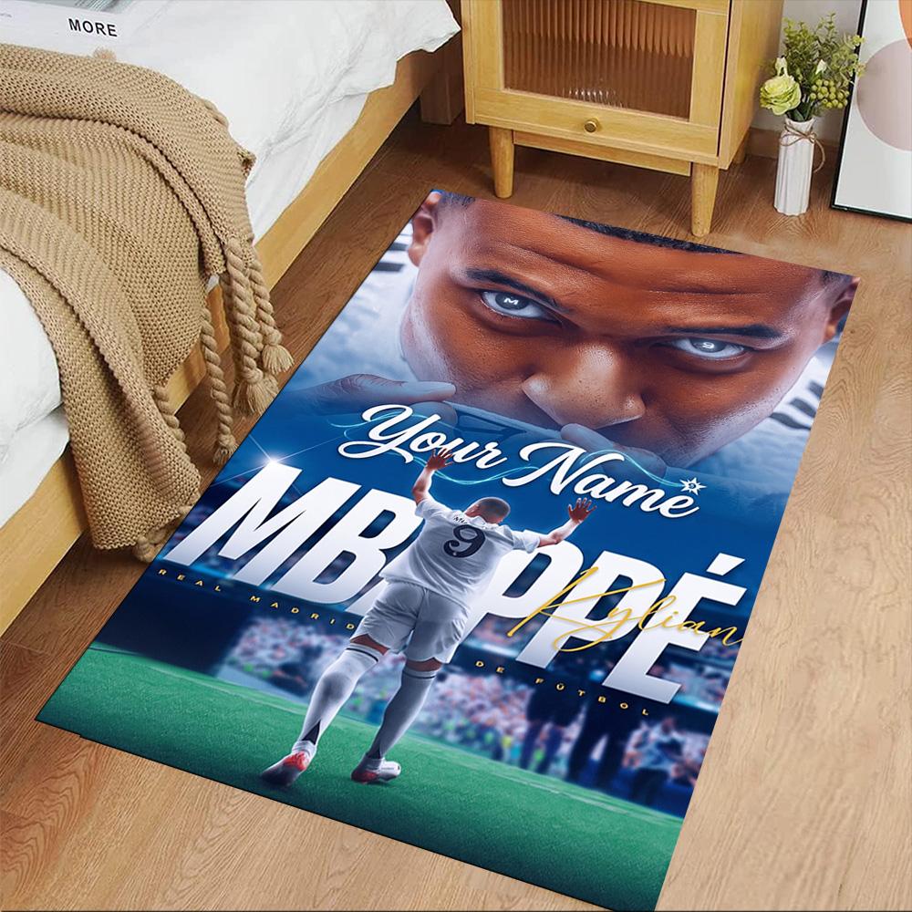 Mbappé Customize Your Name Area Rug Design for Balcony Kitchen Bedrooms Living Rooms Antislip Carpet Office Home Decor Birthday/Christmas Gift