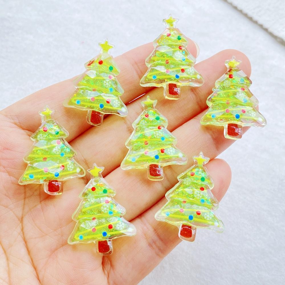 10Pcs Cute Cartoon Santa Claus, Snowman Flat Back Resin Cabochons Scrapbooking DIY Jewelry Craft Decoration Accessorie