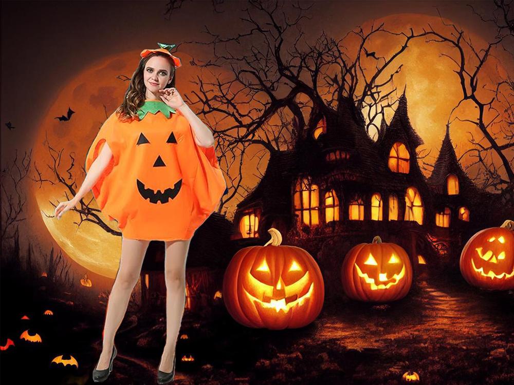 Halloween costume, pumpkin, orange, children', size , set