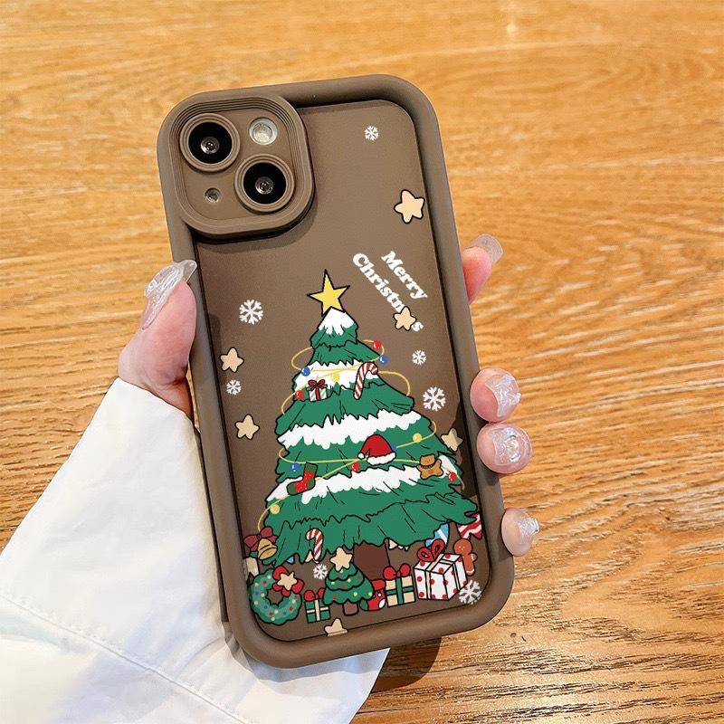 Festive Apple iPhone 11-15 Pro Max Drop-proof Christmas Tree Case
