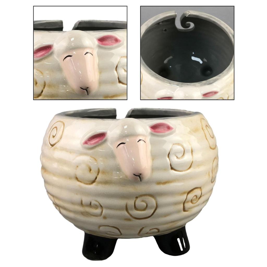 Crochet Storage Bowl Large Organizer with Holes to Let Yarn through Decorative Accessories String Storage Sheep Shape Yarn Bowl
