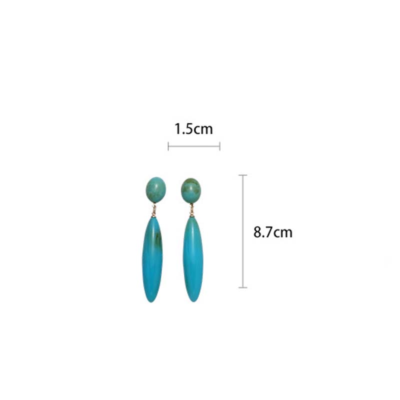 Vintage Colorful Acrylic Water Drop Earrings For Women Fashion Metal Oval Shaped Long Geometric Dangle Earrings Jewelry