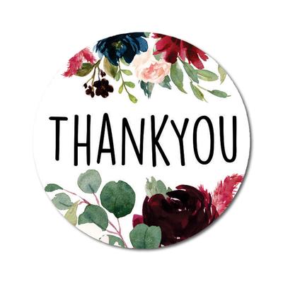 Darling Souvenir Floral Border 45 Pcs Round Elegant Chic Thank You Mini Stickers Gift -1.6