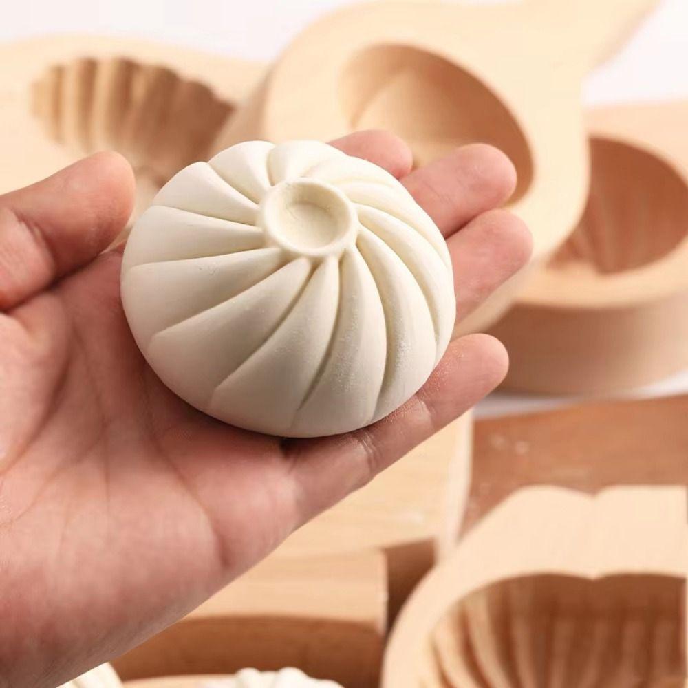 Solid Wood Wood Baozi Mold Deepening Steamed Stuffed Bun Tool Useful Steamed Bread Mold  Household