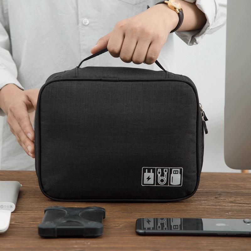 Portable Waterproof Travel Electronic Organizer Storage Bag Case for USB Cable Charger Plug Small Accessories Gadget EVA Pouch