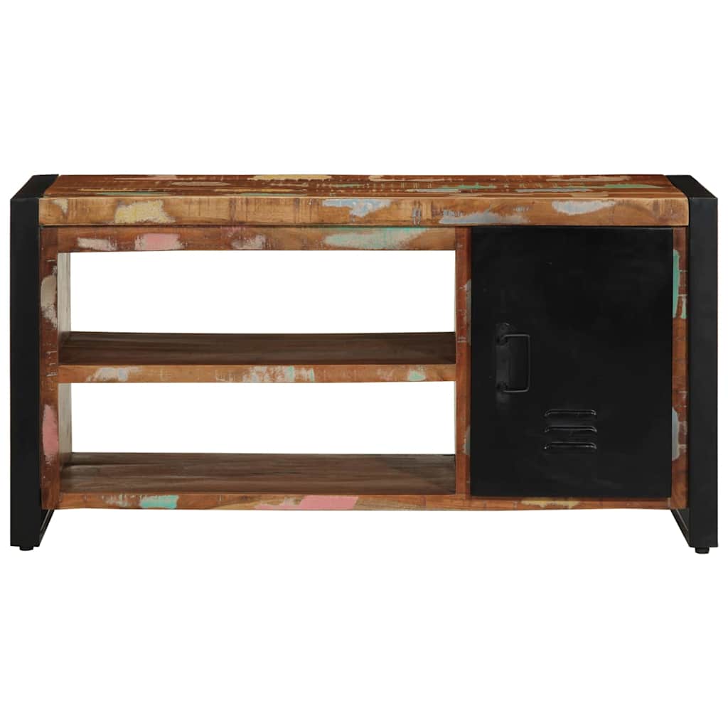 Shoe Bench Multicolour 100 X 40 X 50 Cm Solid Reclaimed Wood