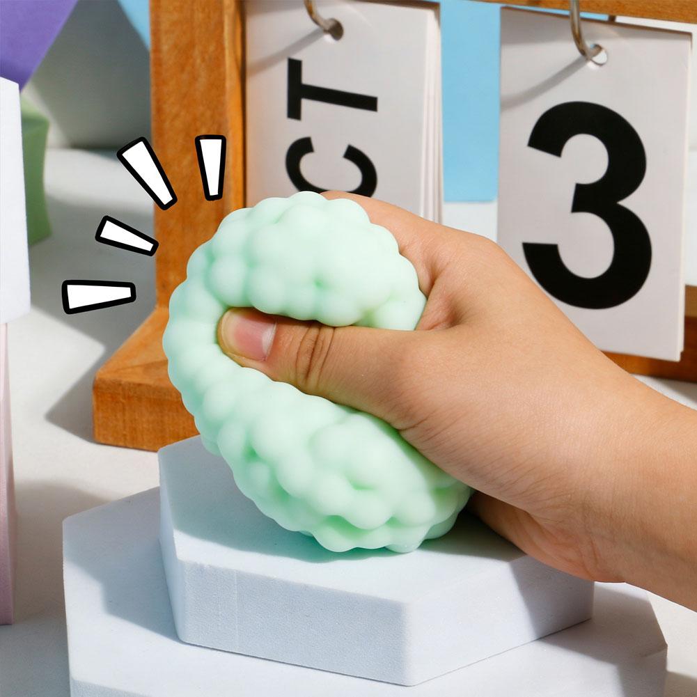 Flexible Vacuum Sand Squeeze Ball Grape Stress Ball Noisy Soothing Fidget Toy Office Desktop Decompression Gift