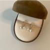 Elegant French Design Gold Cross Pearl Stud Earrings with S925 Silver Needle – Stylish and Versatile.