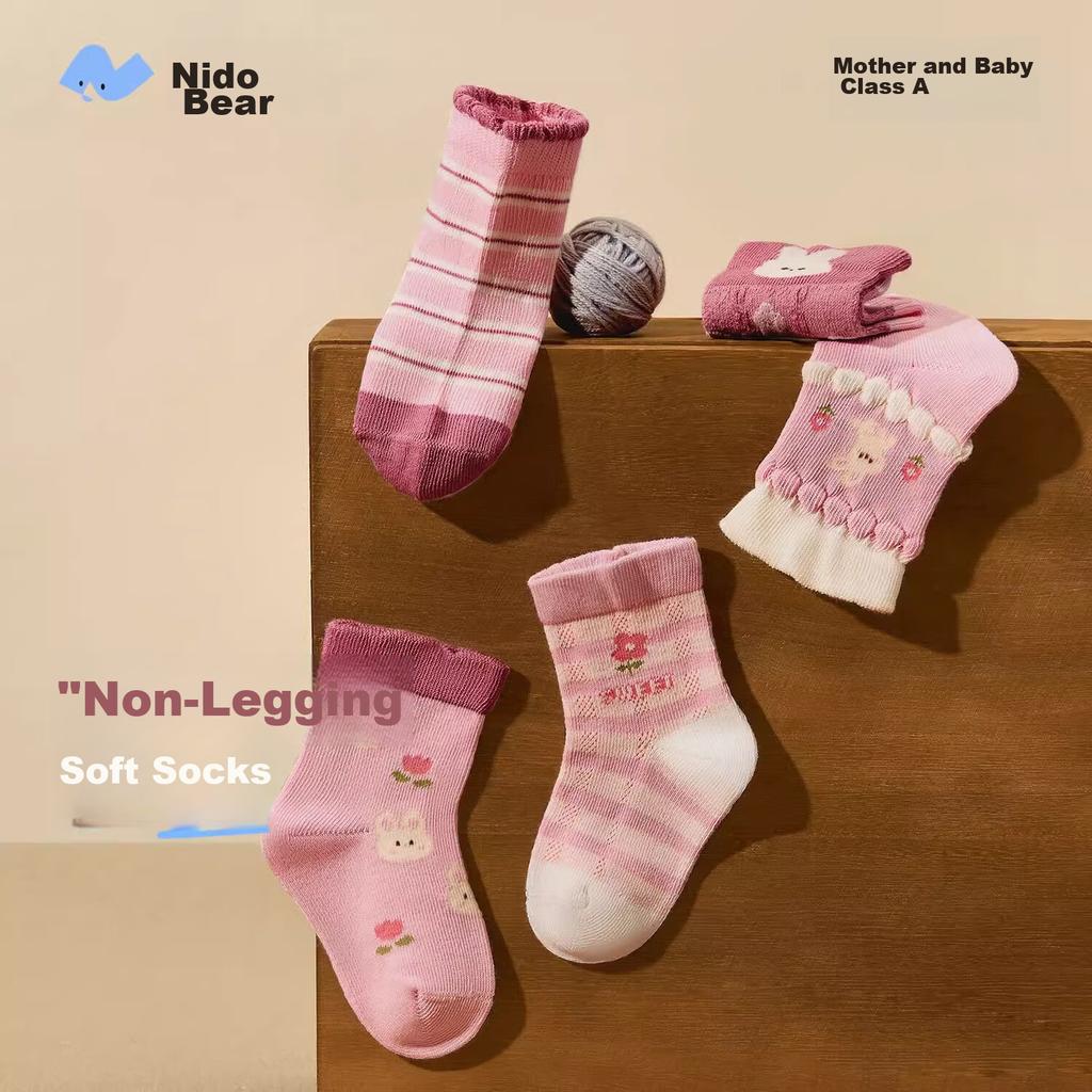 Niduoxiong Children's Socks for Spring, Autumn And Winter, Class 10A Baby Socks, Girls' Socks, Infant Socks, Loose-Top, Non-Binding