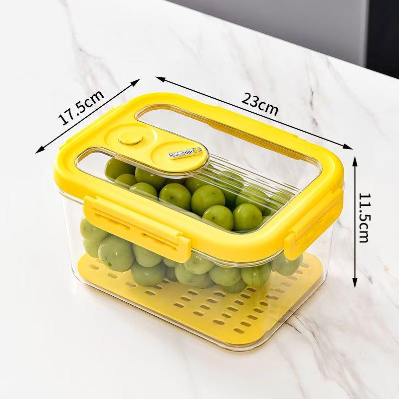 Airtight Transparent Food-Grade PET Refrigerator Organizer - Large Capacity