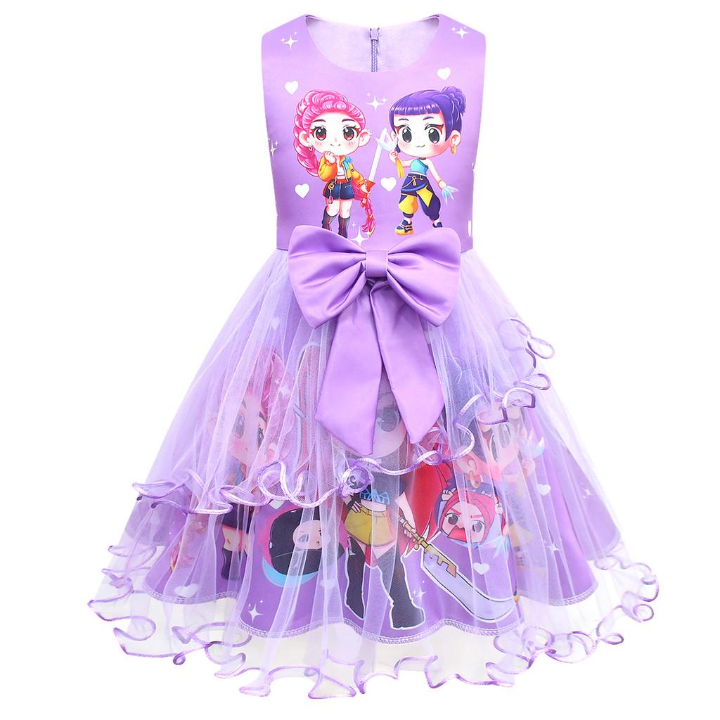 82942 Vestito in Rete con Volant Stampa Kpop per Ragazze Rumi Zoey Mira