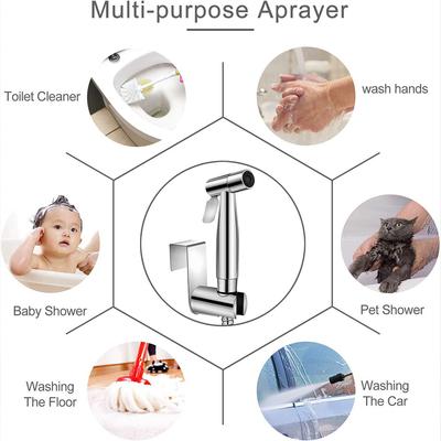 Handheld Bidet Toilet Sprayer Set Stainless Steel Bidet Faucet Wall Mounted Toilet Spray Gun Bathroom Shower Head Self Cleaning