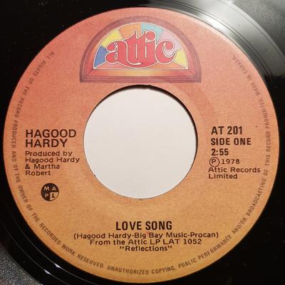 7inch Record HAGOOD HARDY - Love Song AT201 Attic 1978 Canada Pop Used