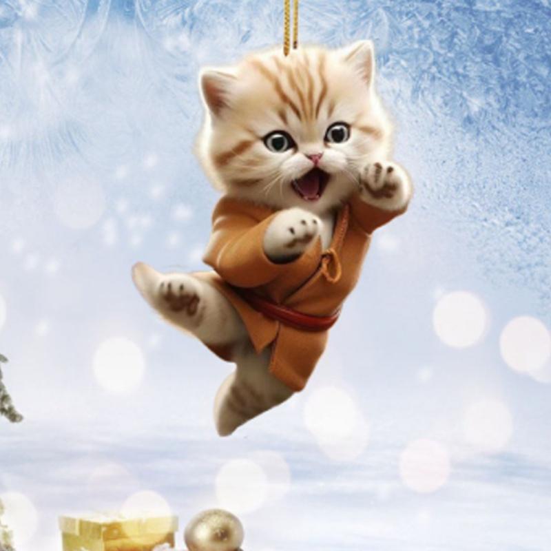 Cats Keychain Cute Cats Keychains Judo Kittens Keyring 2D Flat AcrylicCharm Funny Keychain for Women Girl