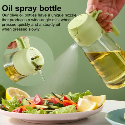 600ML Oil Sprayer Bottle for Kitchen Dual Function Olive Oil Dispenser with Nozzle Design Precise Oil Control Cooking Salad Barbecue Kitchen Gadget
