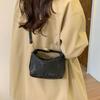 Korean Style Textured Small Square Bag Casual Portable Shoulder Crossbody Daily Clutch Purse
