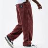 Autumn new men's retro vertical striped corduroy loose straight casual trousers