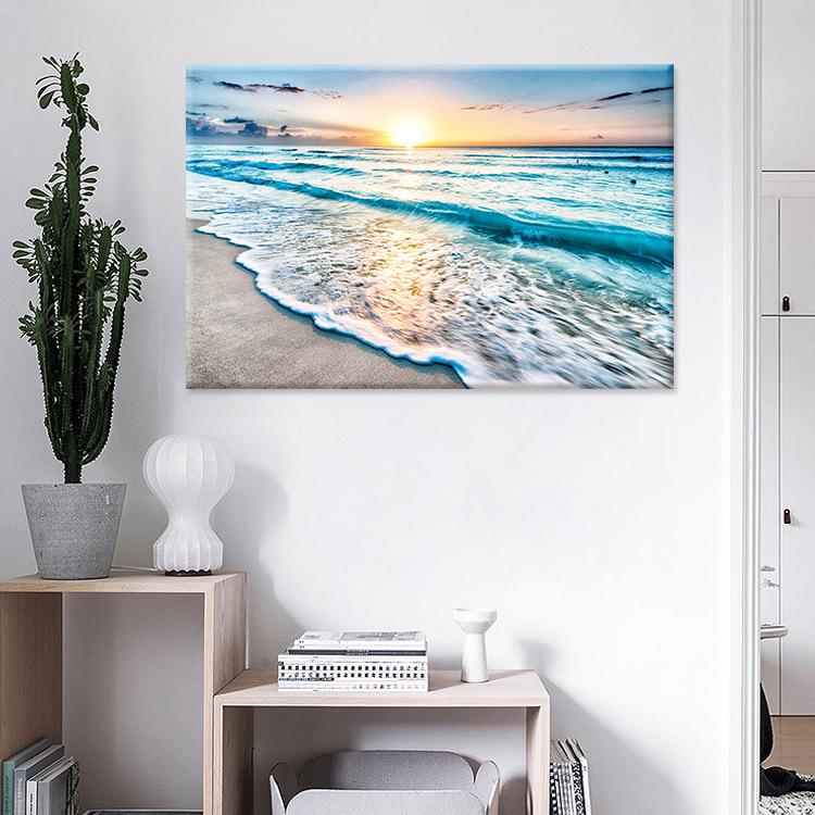 Beach Sunset Wall Art Posters Large Landscape Canvas Painting Print Nordic Wall Decoration Picture For Home Decor