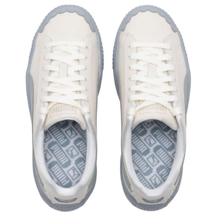 Puma Basket Platform Pearl White Blue Women 398910-04