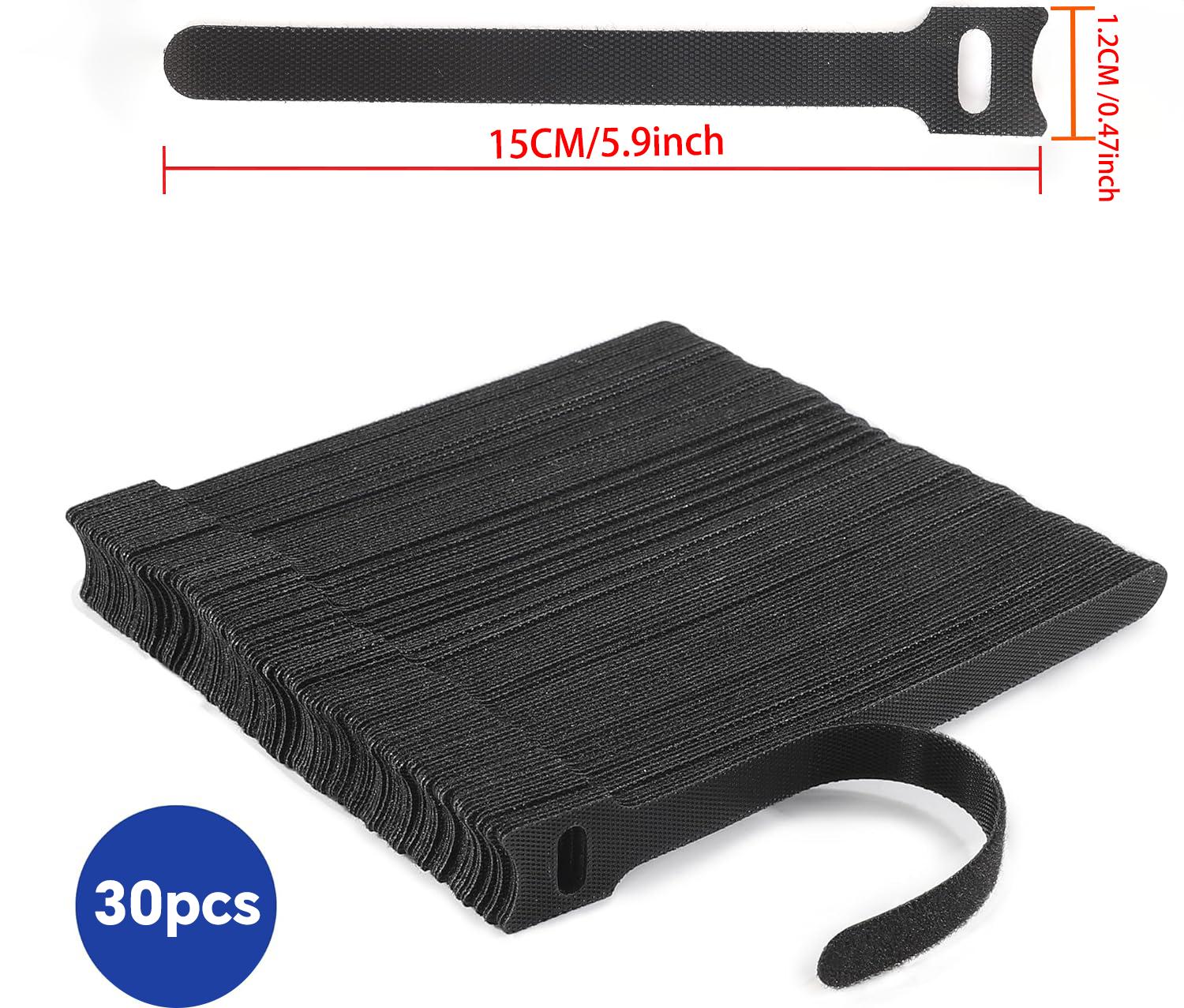 

Releasable Cable Ties Durable and Soft Nylon Strap Reusable Velcro Cable Ties Organizer Tool Velcro Self-Adhesive Tapes 12mmx150mm