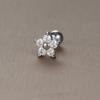 Gold Stainless Steel Earrings with Zircon Studs - Creative and Elegant Design