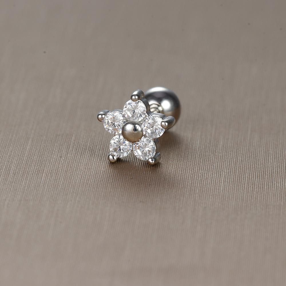 Gold Stainless Steel Earrings with Zircon Studs - Creative and Elegant Design