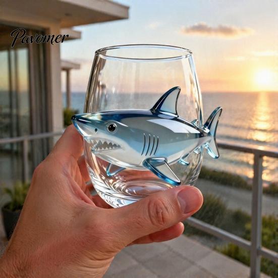 Unique Sea Creature Drinkware Octopus Stemless Wine Glass, 3D Marine Animal Printed Bar Shape Cocktail Cup Borosilicate Glassware, for Cocktails
