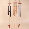 1Pc 6 Tubes Aluminum Pipe Wind Chimes With Hook And Wooden Leaf Hanging Tag Balcony Corridor Decoration Birthday Gift