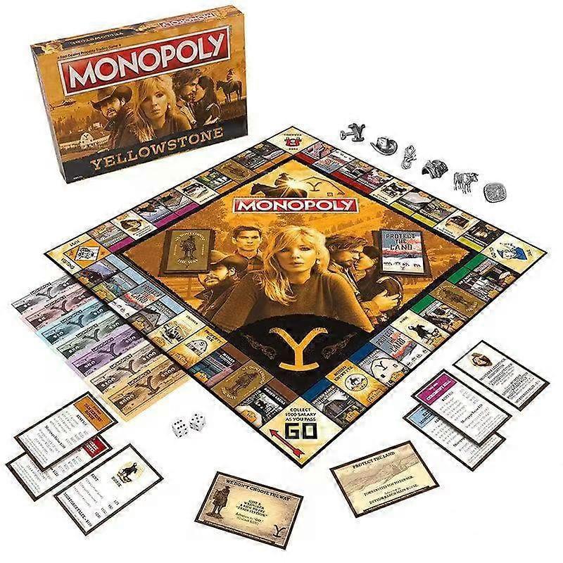 Yellowstone Monopoly Board Game Card Game Strategy Family Friends Party Entertainment Tabletop Game
