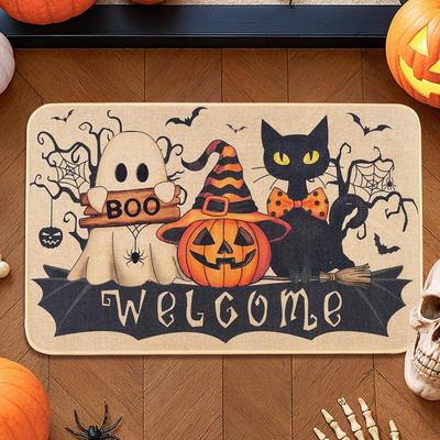 Halloween Fußmatte Geist Schwarze Katze Innen Außen Halloween Dekorationen Veranda Eingang Flur Küchenteppich
