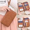 Travel Wallet Portable Passport Holder for Men and Women PU Leather Multifunctional Ticket Credit Card Bag Zipper Phone Bags