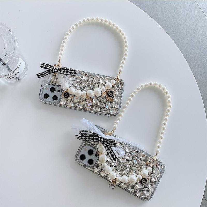 For IPhone17Promax Phone Case for Apple 16 Luxury 14 Rhinestone Xr Bracelet Ins Style Bow