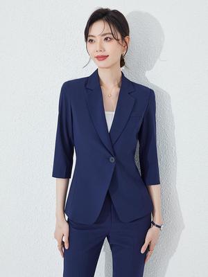 Women's Summer Three-Quarter Sleeve Professional Suit Set for Interviews and Hotel Front Desk Managers