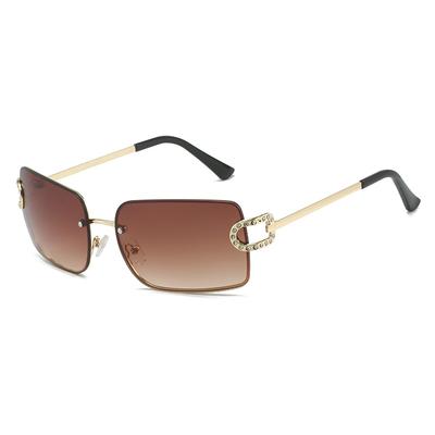 Frameless Sunglasses Square Diamond-Encrusted Glasses, Personalized Y2K Sunglasses