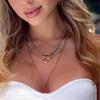 ZAKOL Personalized 18K Gold Plated Stainless Steel Rope Chain Horseshoe Necklace for Women Fashion Choker Party Zircon