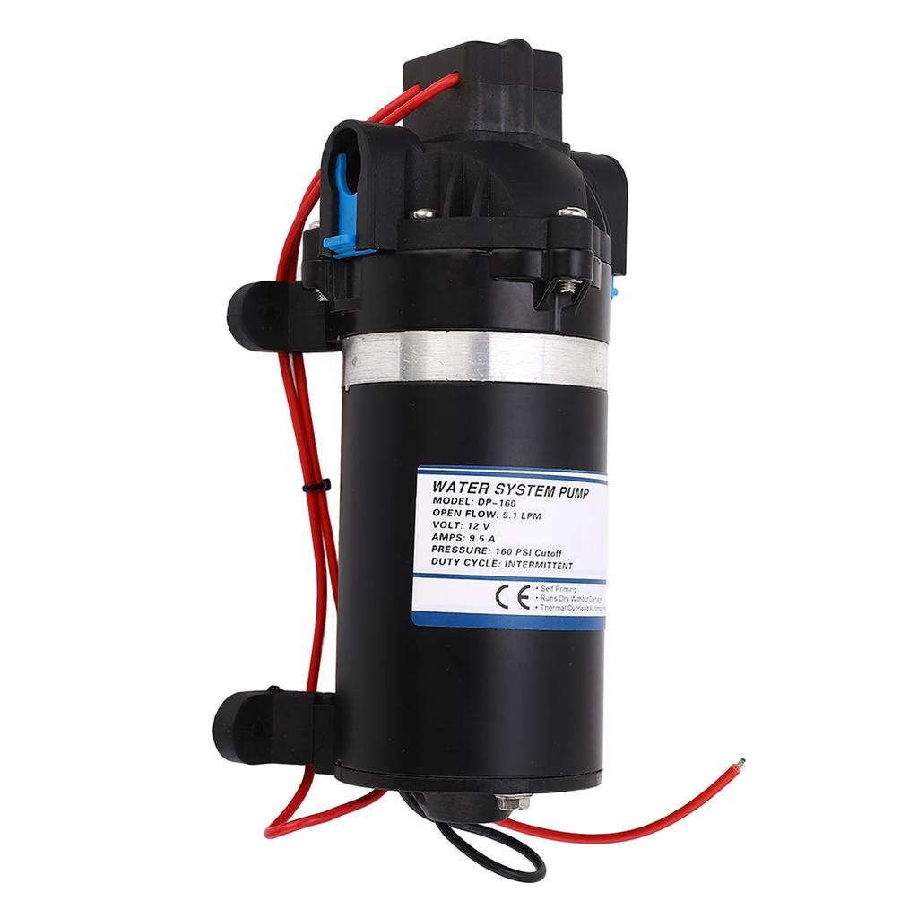 160PSI High Pressure Diaphragm Pump Water Booster Pump 5.1LPM 3 Meter Discharge Lift DC12V