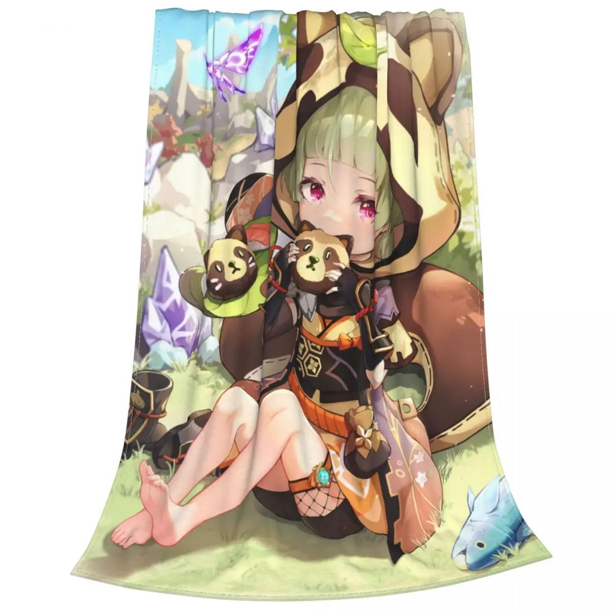 

Милое одеяло Sayu, фланелевое, всесезонное, Genshin Impact, аниме, многофункциональное, ультрамягкое, для кровати, дорожный коврик, часть 75x100cm 30x40in