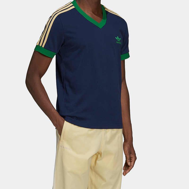 Adidas Originals Breathable Fashion Versatile Short Sleeve T-Shirt Men Tops Dark-Blue GU0755