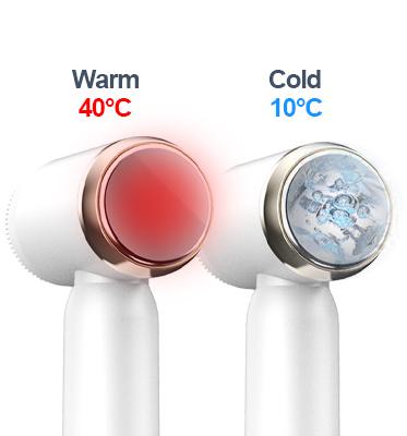 Warm Cold COMPRESS Electric 6 BRUSH HEAD Face Wash Cleaner DEEP Facial Cleansing Brush Waterproof Clean Exfoliating Spin Brush