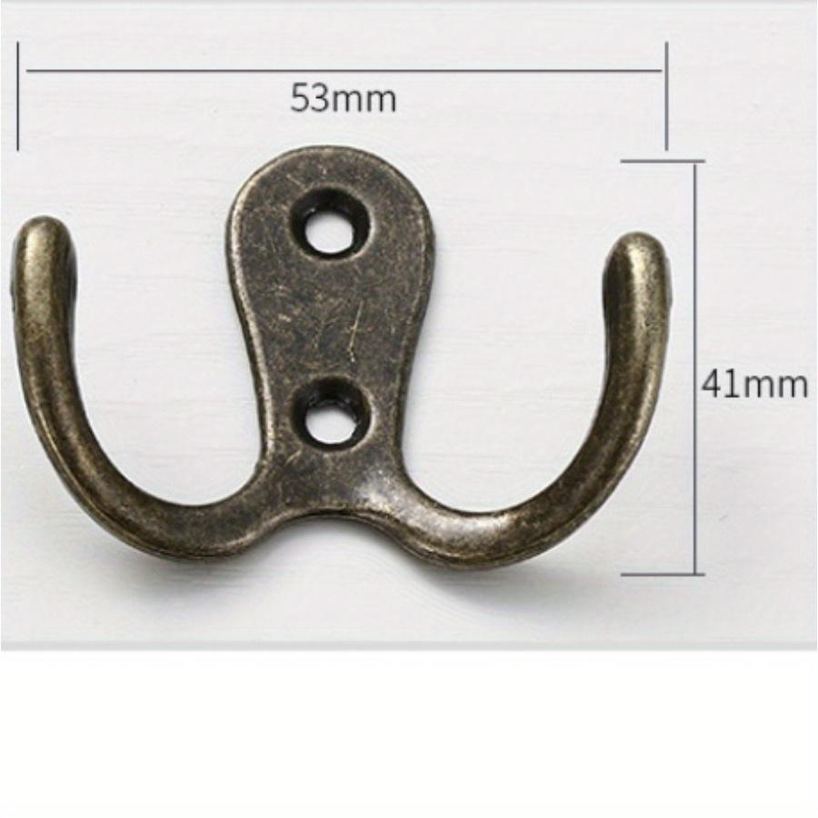 3sets Double Heads Hook Wall/Door Mounted Hanger W/screws Coat/Key/Bag/Towel/Hat/Mask Holder 53mm