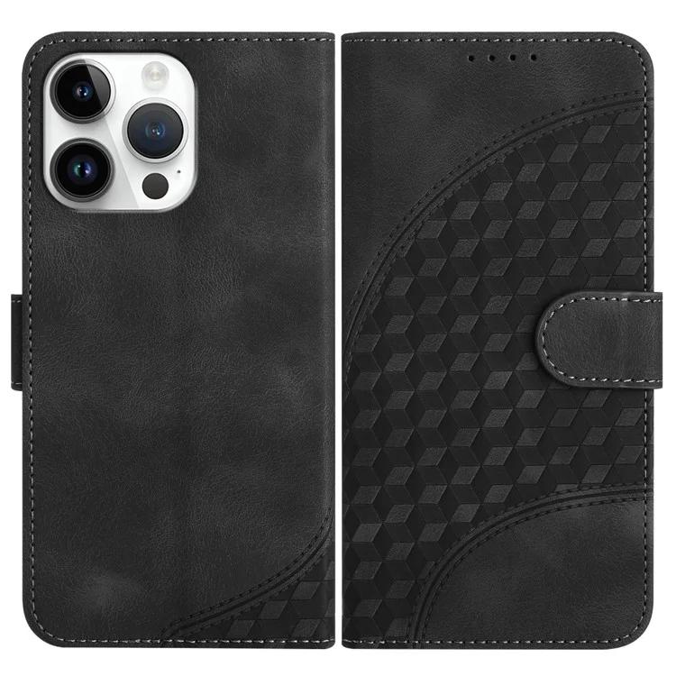 

YX0060 For iPhone 14 Pro Max Leather Case Elephant Head Pattern Phone Wallet Cover