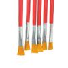 Red Handle Nylon Bristle Flat Oil Paint Brush for Gouache, Watercolor & Acrylic