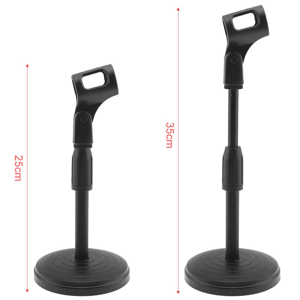 Portable Lifting Desktop Microphone Stand With Weighted Base Stable Plastic Holder For Meeting Live Streaming Computer Microphone Use