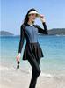 Swimsuit Women's 1011 New One-piece Long-sleeved Meat-covering Swimsuit Conservative and Thin Women's Hot Spring Swimsuit