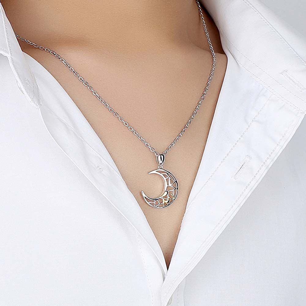 Lovers Gift Letters Love For Women Men Copper Sun Moon Pendant Fashion Jewelry Couple Necklace