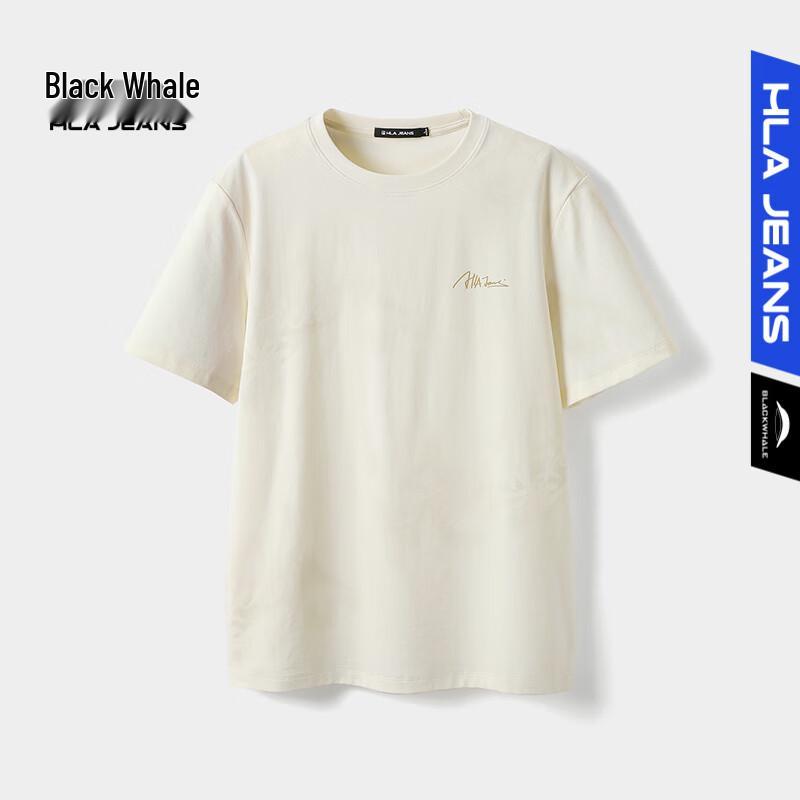 

HLA Black Whale Men s Loose Fit Printed Short Sleeve T-Shirt L