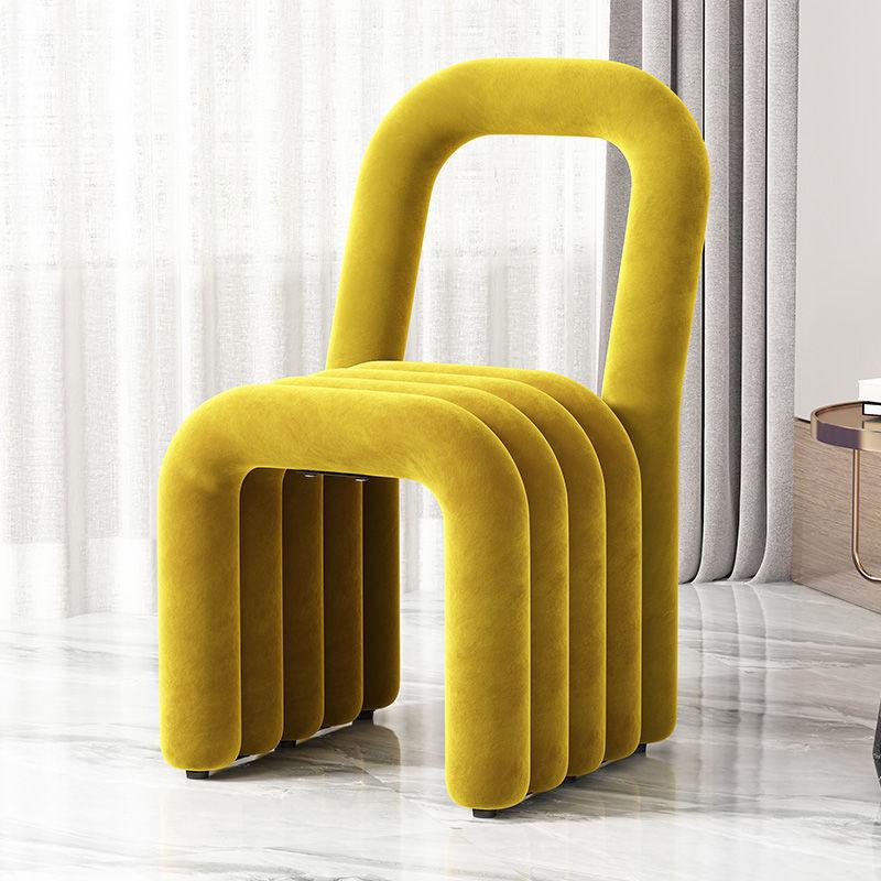 Simple Home Dopamine Dining Chair: Stylish Leisure Backrest and Creative Makeup Stool