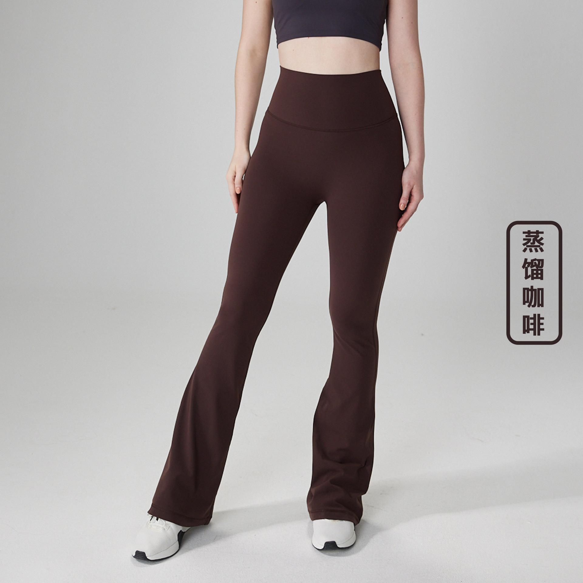 

Спортивные штаны микро-пулл новые повседневные брюки для йоги женские с высокой талией и эффектом подтяжки бедер спортивные фитнес-брюки одежда универсальные широкие прямые штаны F (average size 80-70kg can be worn)